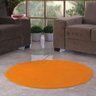 Tapete Redondo de Pelúcia Emborrachado - Laranja 1,10M - 1