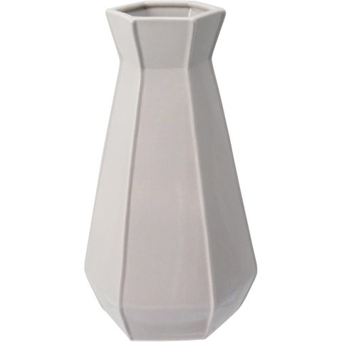 Vaso Villani Vaso Decorativo Cachepô Enfeite 32x18x18cm Cerâmica Cinza