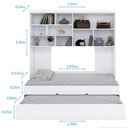 Ver imagem 3 de Quarto infantil Chiara 4 Peças - Roupeiro 2 portas, Módulo Aéreo e Cama com Auxiliar - Phoenix Baby
