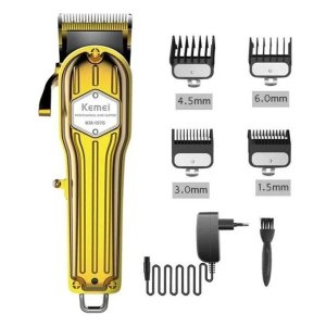Máquina de Corta Cabelo sem Fio Portátil Kemei Km 1976 Recarregável