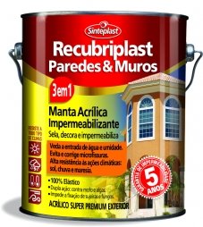 Tinta Imperemeab. Para Paredes E Muros, Recubriplast 3,6 Lt: Camurça