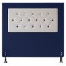 Cabeceira Casal 1,40m Havana Suede com Corino Branco - Pallazio - Azul - 1