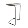 Mesa De Apoio Lateral Para Sofá Ou Cama Branca E Preta - 1