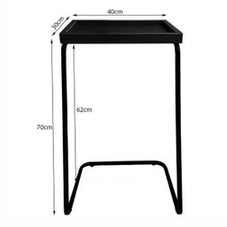Mesa de Apoio Lateral para Sofá ou Cama Castanho e Preta - 3