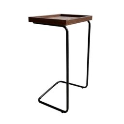 Mesa de Apoio Lateral para Sofá ou Cama Castanho e Preta - 1