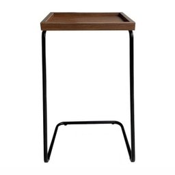 Mesa de Apoio Lateral para Sofá ou Cama Castanho e Preta - 2