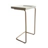 Mesa de Apoio Lateral para Sofá ou Cama Branca e Cobre - 1