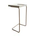 Ver imagem 1 de Mesa de Apoio Lateral para Sofá ou Cama Branca e Cobre