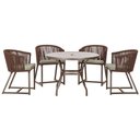 Ver imagem 1 de Mesa com 4 Cadeiras e Noronha Estofado 8 Trama Original Marrom