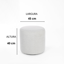 Kit 02 Puff Perse Redondo Decorativo Tecido Linho Puffe Banqueta - 3
