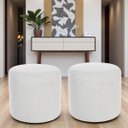 Ver imagem 1 de Kit 02 Puff Perse Redondo Decorativo Tecido Linho Puffe Banqueta