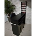 Ver imagem 4 de Kit Manicure Mesa 100cm + Expositor com Barras Aluminio MDF Preto