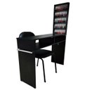 Ver imagem 1 de Kit Manicure Mesa 100cm + Expositor com Barras Aluminio MDF Preto