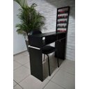 Ver imagem 6 de Kit Manicure Mesa 100cm + Expositor com Barras Aluminio MDF Preto