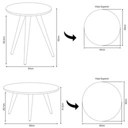 Mesa de Centro e Mesa Lateral para Sala Sovie H01 Verde Pistache - Mpozenato - 5