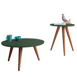 Mesa de Centro e Mesa Lateral para Sala Sovie H01 Verde Pistache - Mpozenato - 1