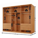 Ver imagem 2 de Guarda Roupa Casal Coliseu Gold Mdf Moderna Mobília Naturalle-off White sem Pés