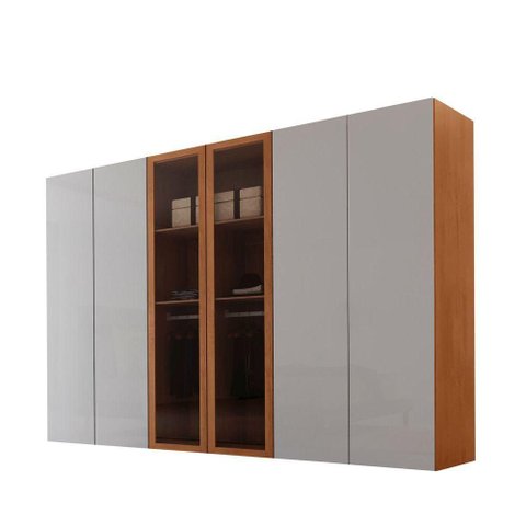 Guarda Roupa Casal Coliseu Gold Mdf Moderna Mobília Naturalle-off White sem Pés