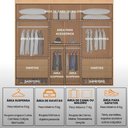Ver imagem 3 de Guarda Roupa Casal Coliseu Gold Mdf Moderna Mobília Naturalle-off White sem Pés