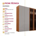 Ver imagem 6 de Guarda Roupa Casal Coliseu Gold Mdf Moderna Mobília Naturalle-off White sem Pés
