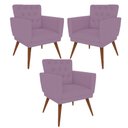 Ver imagem 1 de Kit 3 Poltronas Nina com Capitone - Rosa Bebê