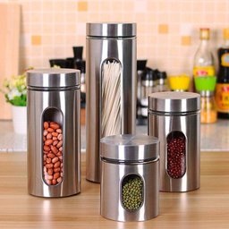 Kit 4 Pote Inox Visor Mimo Style Vítreo Fechamento Hermético - 5