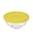 Ver imagem 2 de Pote de Vidro Tigela Redondo Marinex 500ml Tampa Amarela 2un: Transparente com Tampa Amarela