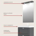 Ver imagem 5 de Gabinete para Banheiro com Cuba e Espelheira 60cm Retro Mdf Grafite Milano - On Móveis
