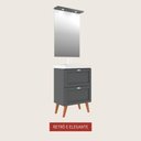 Ver imagem 3 de Gabinete para Banheiro com Cuba e Espelheira 60cm Retro Mdf Grafite Milano - On Móveis