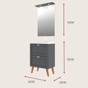 Ver imagem 4 de Gabinete para Banheiro com Cuba e Espelheira 60cm Retro Mdf Grafite Milano - On Móveis