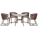 Ver imagem 1 de Mesa com 4 Cadeiras e Noronha Estofado 6 Trama Original Marrom