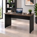 Ver imagem 1 de Mesa Retangular Escrivaninha 150 cm X 60 cm Tampo 25 mm Pés Painel F5 Office Cor:Málaga com Preto