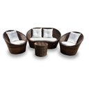 Ver imagem 5 de Conjunto Ibiza - 2 poltronas + 1 sofá + 1 mesa redonda - Duna Cru