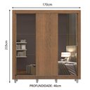 Ver imagem 4 de Guarda Roupa Casal Madesa Mônaco 3 Portas de Correr com Espelhos com Pés