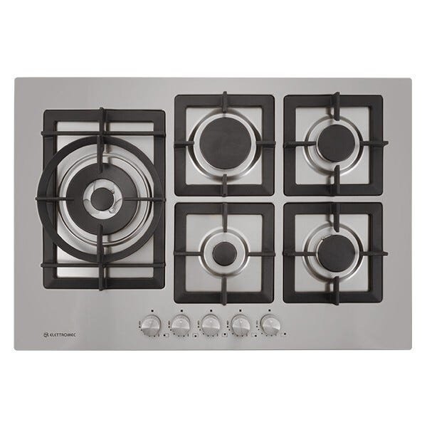 Cooktop Elettromec à Gás Quadratto Ckg-5Q-75-xq-3Zea 5 Bocas Tripla Chama Lateral Inox Gusa 75cm - 1