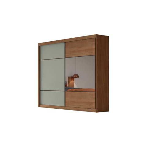 Guarda Roupa Brusque com Espelho 8 Gavetas Novo Horizonte Cumaru/Fendi