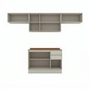 Ver imagem 3 de Cozinha Completa Fineze 8 Portas 2 Gavetas com Tampo 100% MDF Areia Hp/Cinamomo - Henn