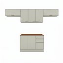 Ver imagem 2 de Cozinha Completa Fineze 8 Portas 2 Gavetas com Tampo 100% MDF Areia Hp/Cinamomo - Henn