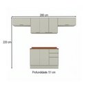 Ver imagem 4 de Cozinha Completa Fineze 8 Portas 2 Gavetas com Tampo 100% MDF Areia Hp/Cinamomo - Henn