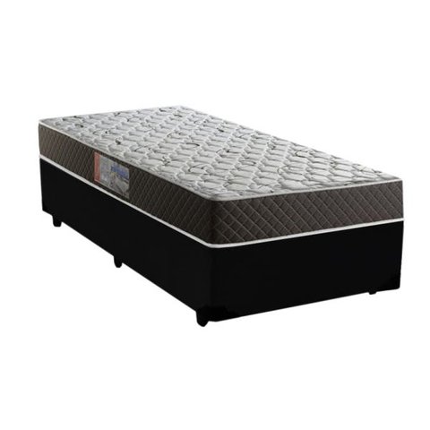 Cama Box Solteiro Colchão Mola Ensacada Acolchões + Box Sintético 60x88x188 - Preto