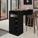 Ver imagem 2 de Bancada Gourmet para Cozinha de 136,5 Cm C/ 1 Porta e Nichos Preto Fosco