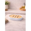 Ver imagem 5 de Conjunto para Banheiro com Tampa de Bambu - Grafite