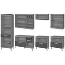 Ver imagem 5 de Cozinha Completa Burguesa Premium 7 Peças ( 3 Armários + 3 Balcões + 1 Paneleiro) C6p58 Freijo-