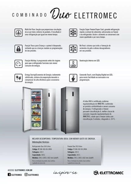 Refrigerador Elettromec Duo 360 Litros 220V - 5