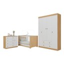 Ver imagem 2 de Quarto de Bebê Completo Berço Americano 3 em 1 Encanto Multimóveis Mp4581 Madeirado/branco