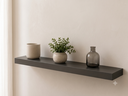 Ver imagem 2 de Prateleira 130x20x1,5 cm em MDF Grafite com Suporte Invisível – Cor Grafite | Suporta até 7 kg