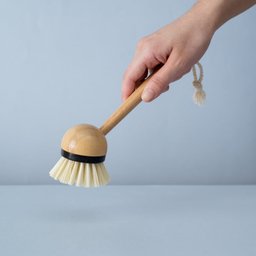 Escova Multiuso de Limpeza com Cabo de Bambu Louça Cozinha - Preto - 8