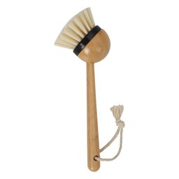 Escova Multiuso de Limpeza com Cabo de Bambu Louça Cozinha - Preto - 1