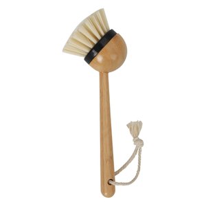 Escova Multiuso de Limpeza com Cabo de Bambu Louça Cozinha - Preto