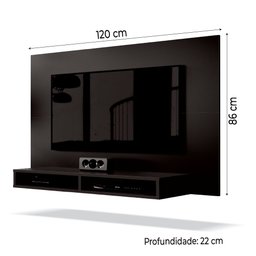 Painel Suporte para Tv até 43 Polegadas Fox New com Nicho Preto Fm - 3